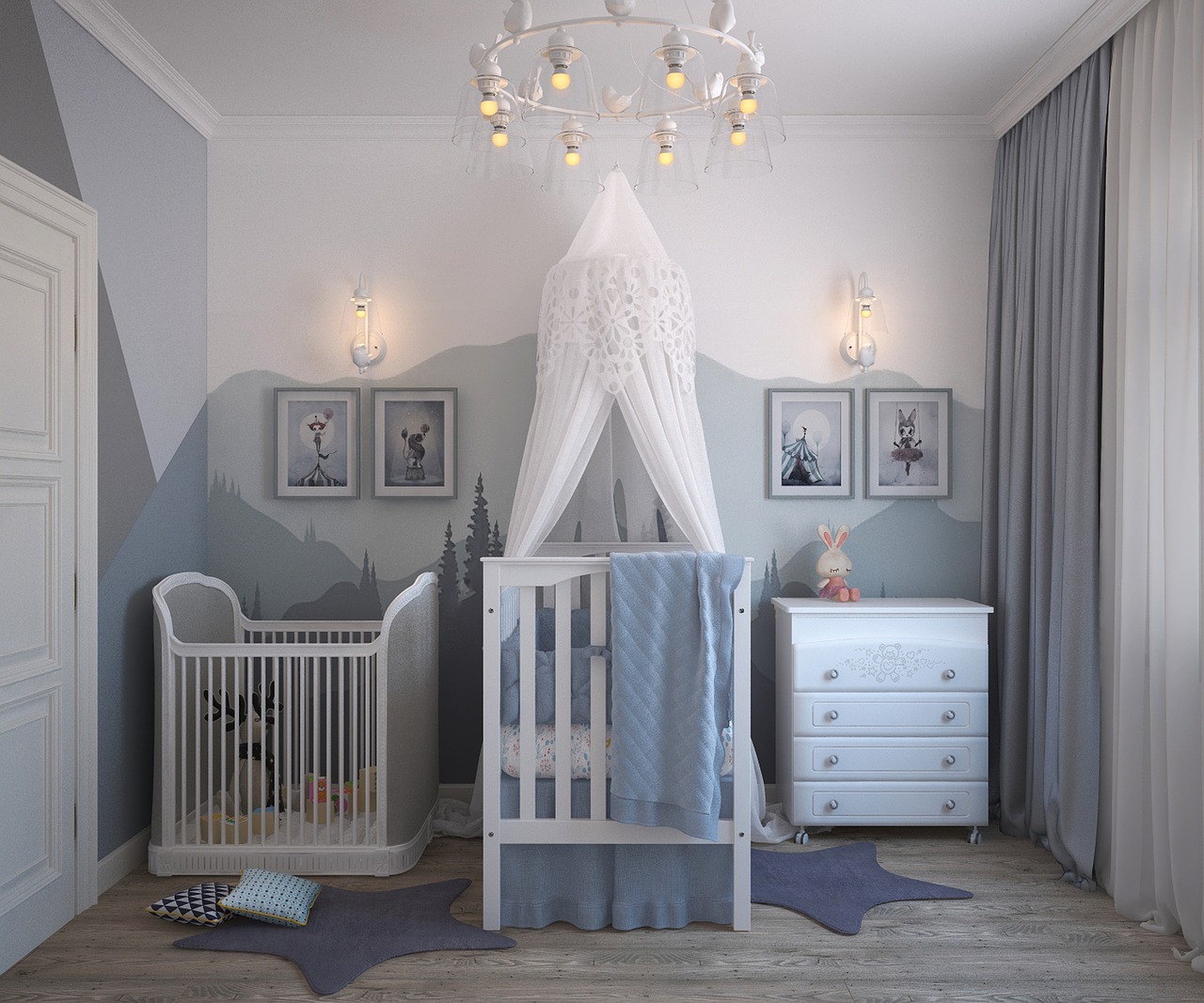 ideas para decora habitaciones de bebe con pintura de tiza